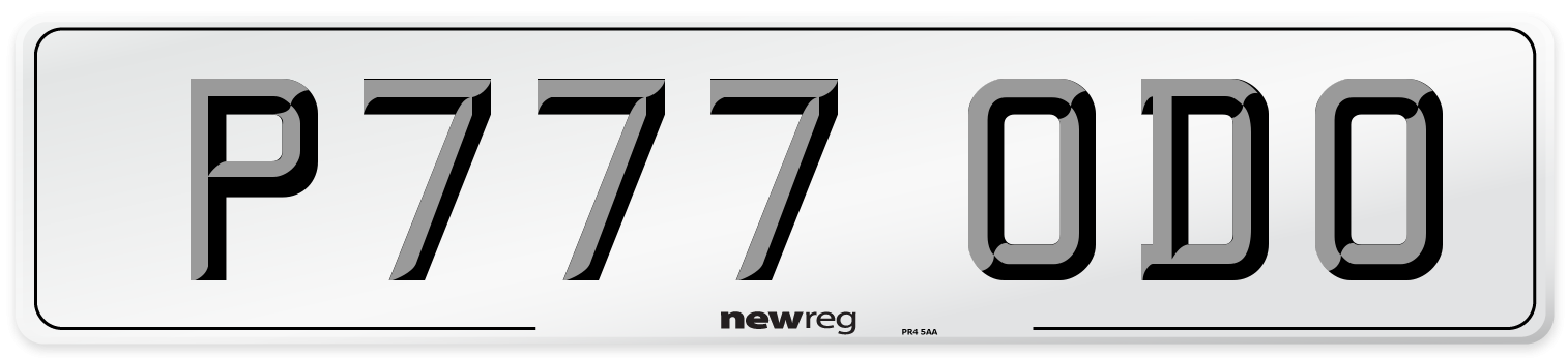 P777 ODO Number Plate from New Reg